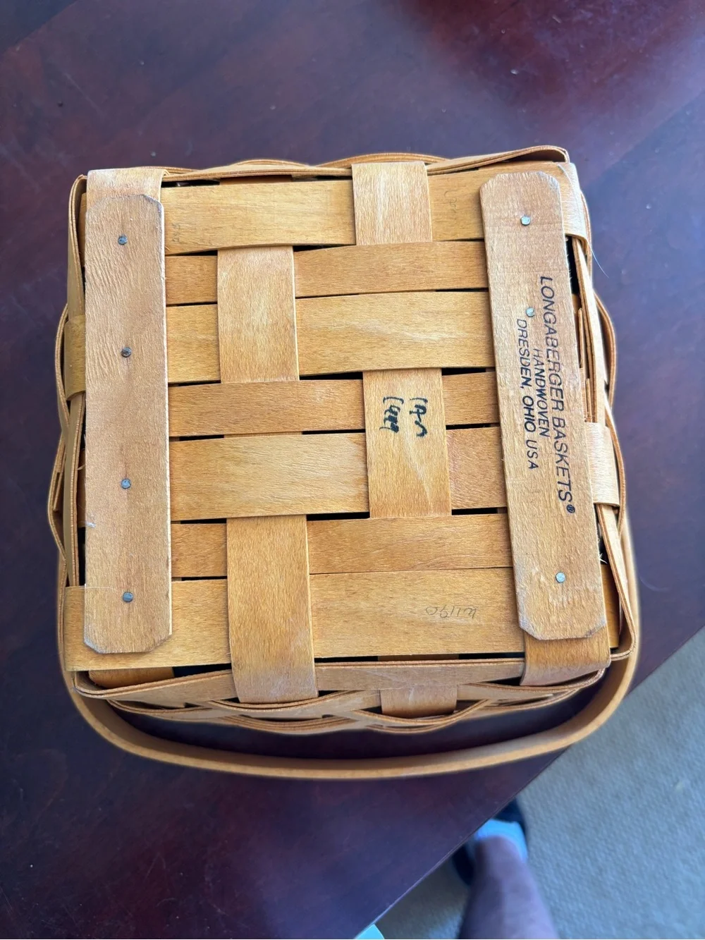 Vintage NWOT Longaberger Large Berry Basket Handwoven Maple Signed  Handle